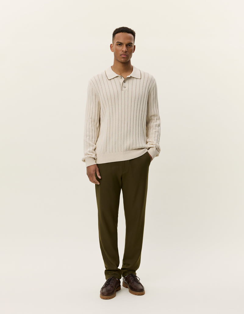 Bogart Rugby Polo Knit - Ivory