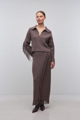 Casey Midi Skirt - Mushroom Melange