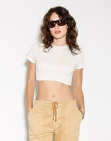 Cropped 60's Slim Tee - Vintage White - BLVD