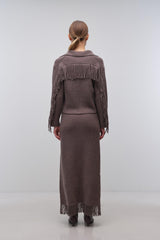 Casey Midi Skirt - Mushroom Melange