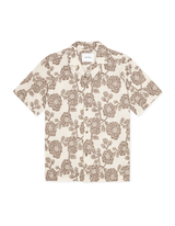 Lesley Flower Jacquard SS Shirt - Ivory - BLVD