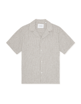 Lukas Stripe Cotton Linen SS Shirt - Teak - BLVD
