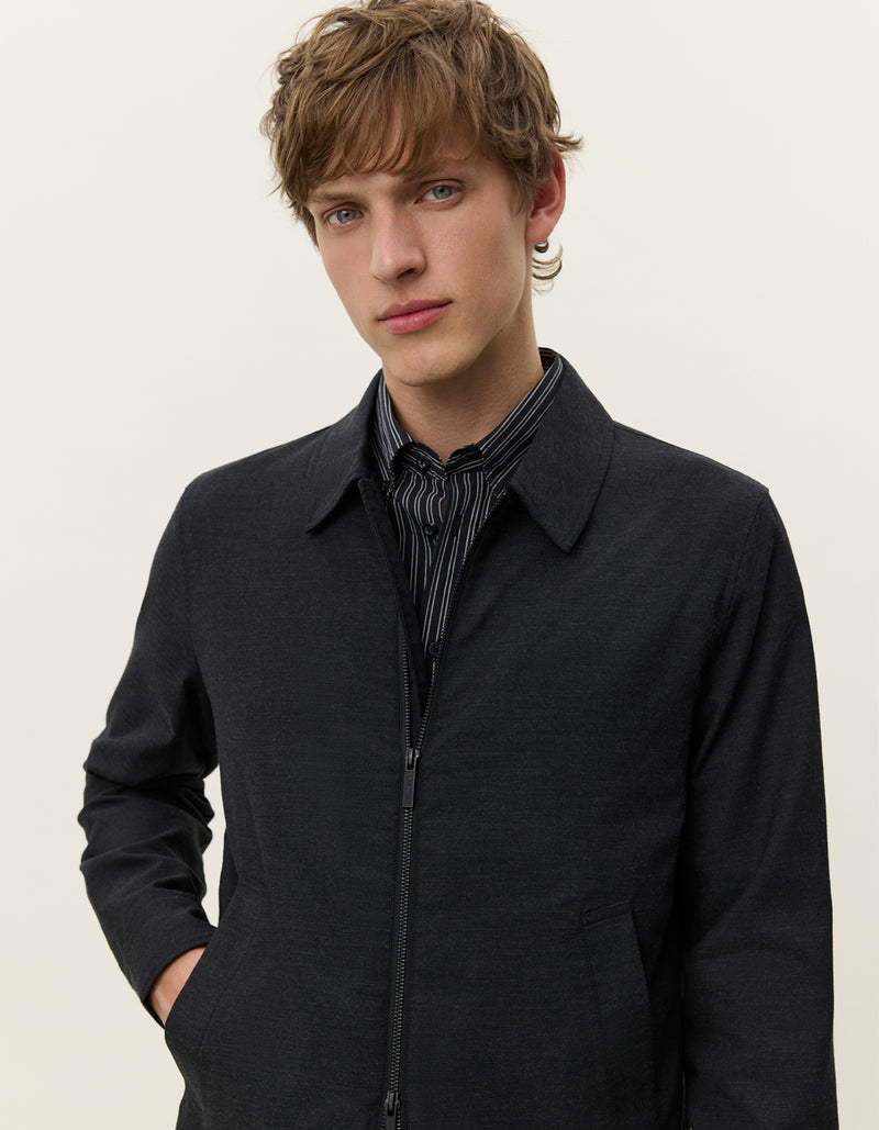 Como Coach Slub Jacket - Black