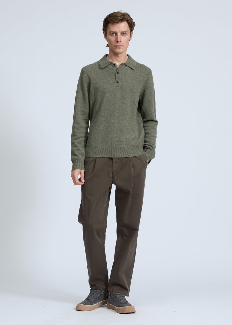 Declan Cashmere Polo - Army