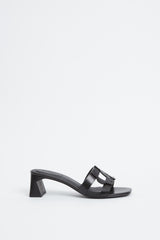 Monogram Block Heel - Black