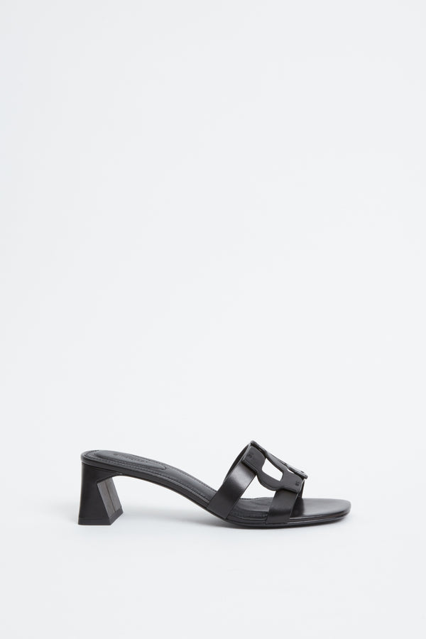 Monogram Block Heel - Black