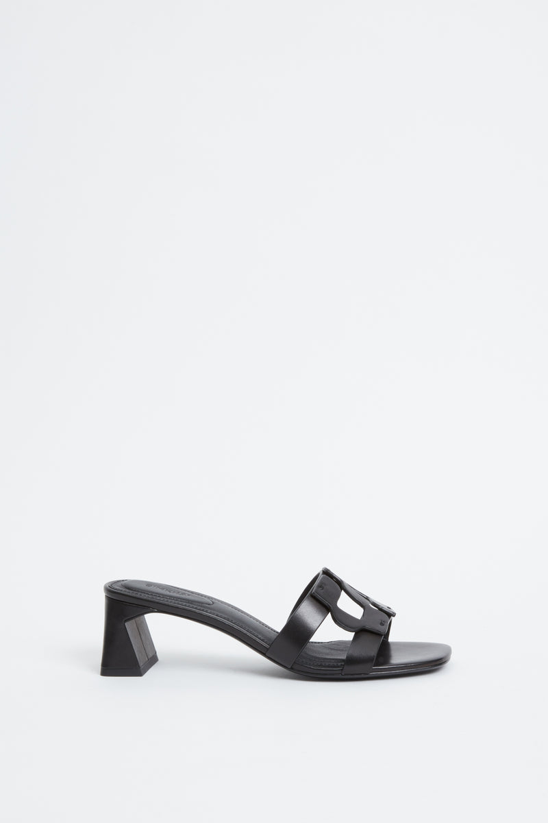 Monogram Block Heel - Black
