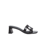 Monogram Block Heel - Black