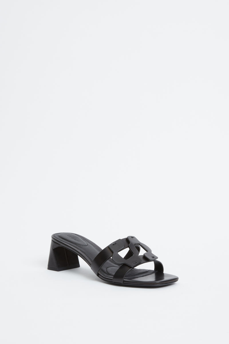 Monogram Block Heel - Black