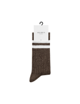 Striped Melange Socks - Brown