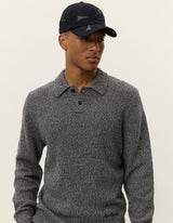 Billy Mouliné Knitted Polo - Grey