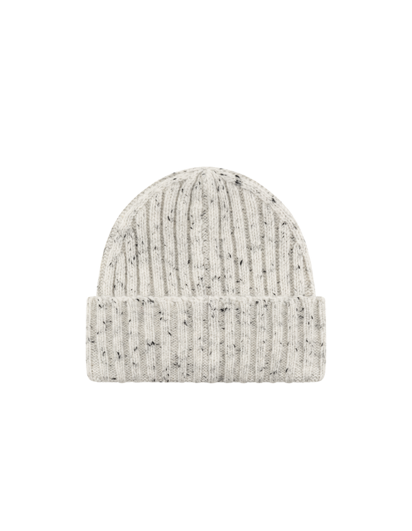 Wells Fleck Rib Beanie - Snow