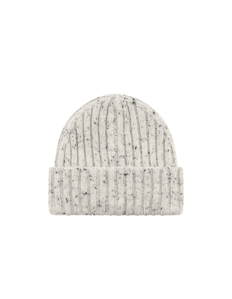 Wells Fleck Rib Beanie - Snow