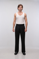 Julian Pleated Trouser - Black - BLVD