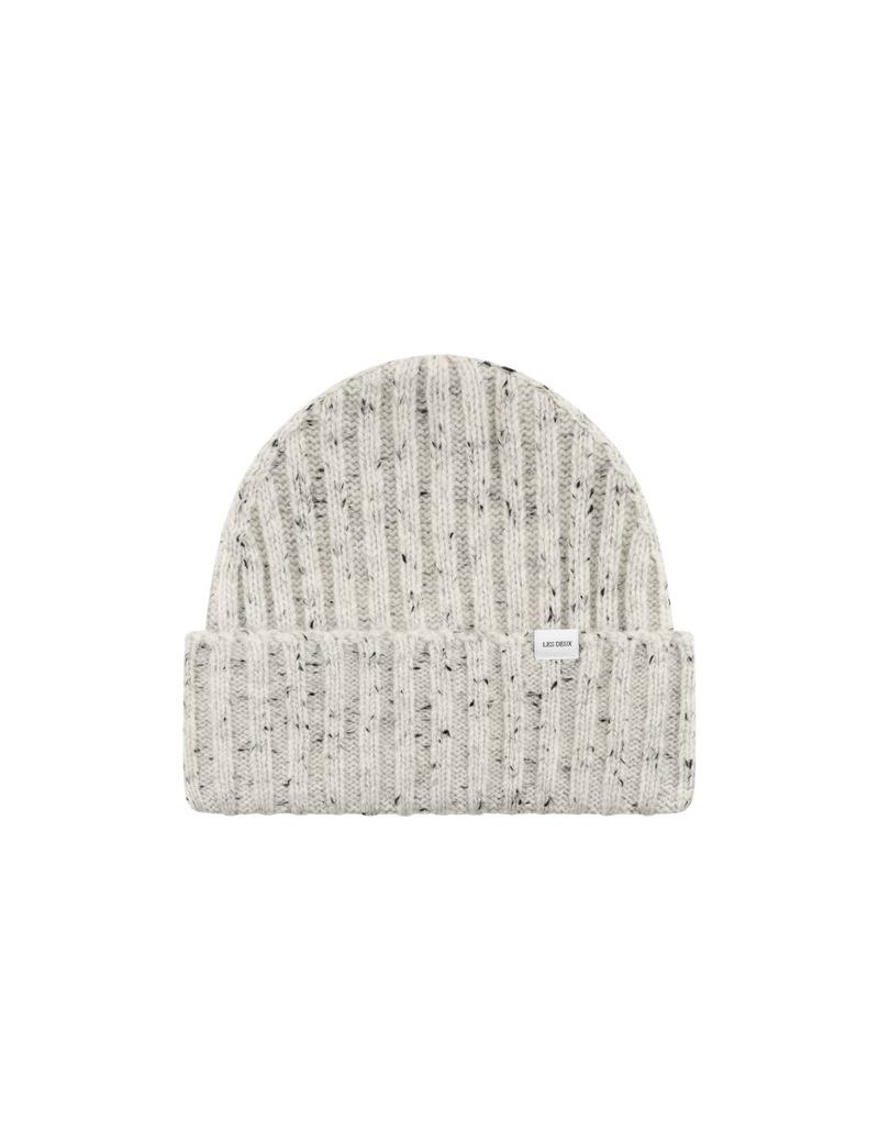 Wells Fleck Rib Beanie - Snow