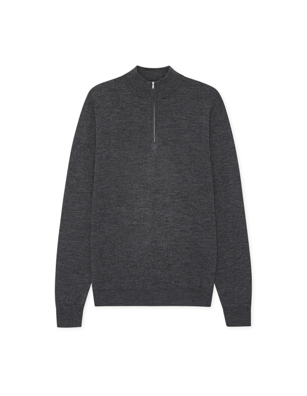Greyson Half-Zip Merino Knit - Grey
