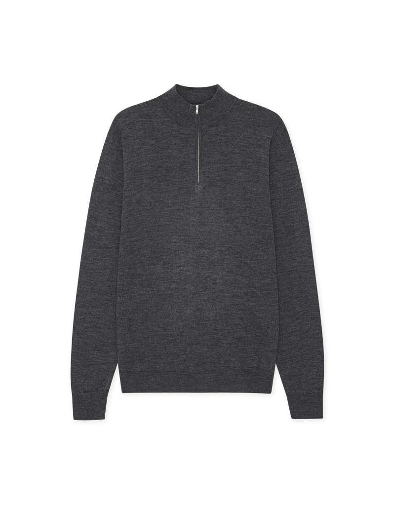 Greyson Half-Zip Merino Knit - Grey