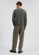 Chevron Wool Knit Crew - Grey