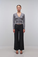 Remi V Neck Cardigan - Grey Melange