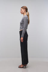 Remi V Neck Cardigan - Grey Melange