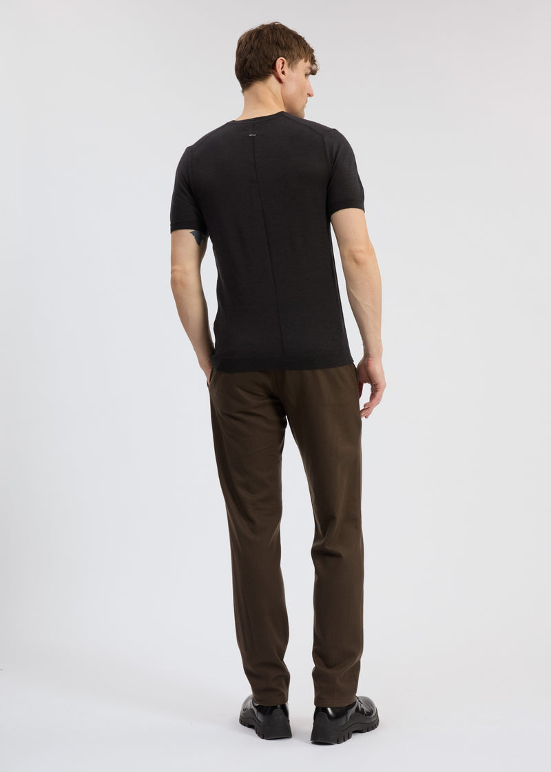 Aulton Knit SS Tee - Dark Brown
