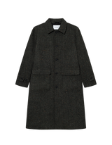 Maximilian Herringbone Coat - Black