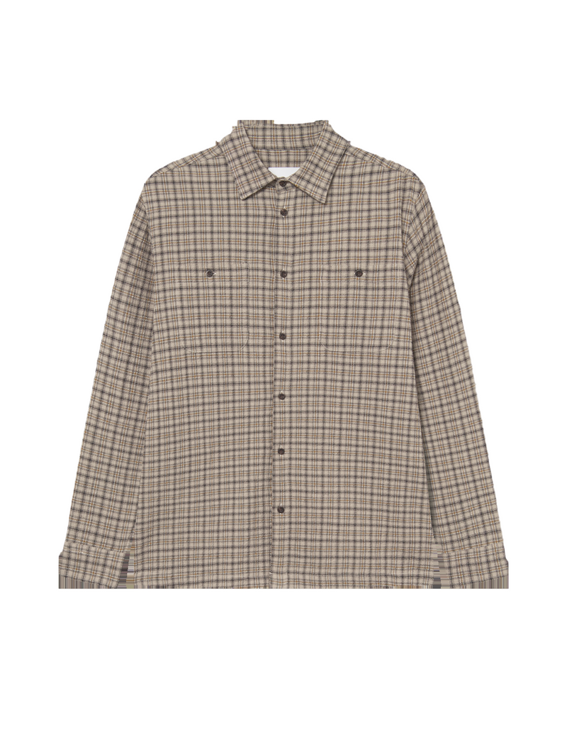 John Check Shirt - Dark Sand