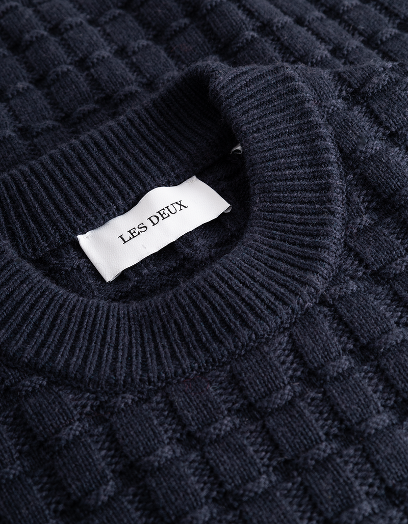Gustav Squared Structure Knit - Dark Navy