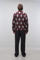 Callum Cashmere Argyle Polo - Fig Multi - BLVD