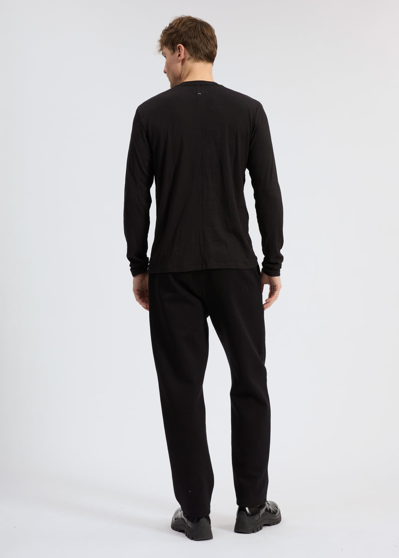 Tech Waffle Henley - Black
