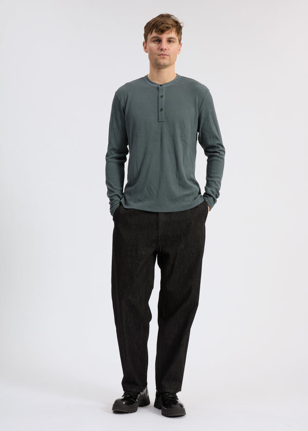 Tech Waffle Henley - Slate