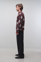 Callum Cashmere Argyle Polo - Fig Multi - BLVD