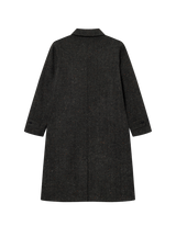 Maximilian Herringbone Coat - Black