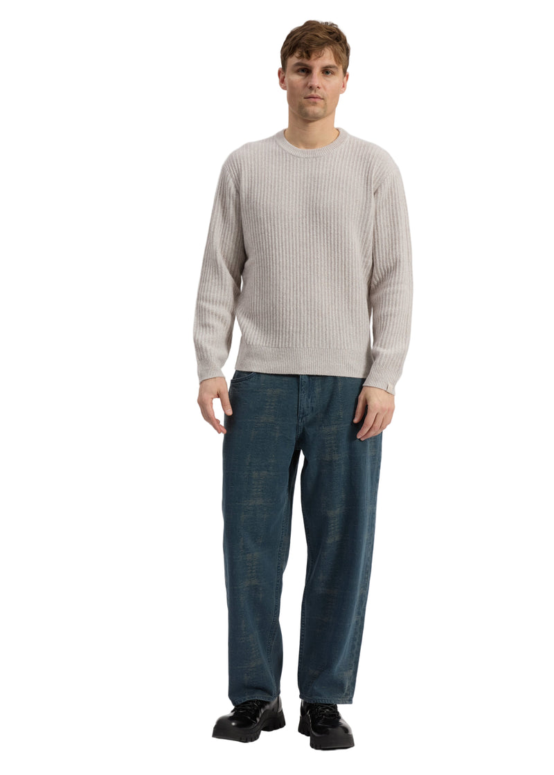 Jensen Cashmere Rib Crew - Grey