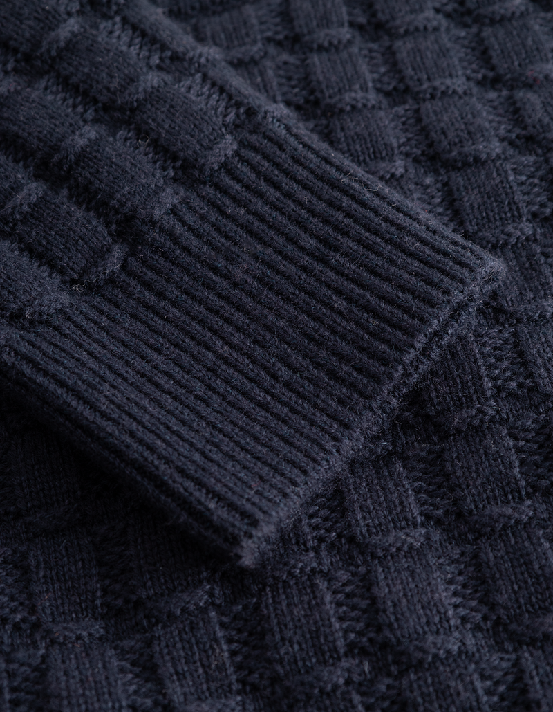 Gustav Squared Structure Knit - Dark Navy