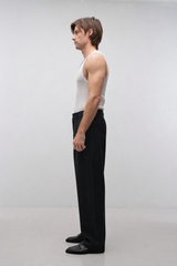 Julian Pleated Trouser - Black - BLVD