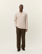 Gustav Squared Structure Polo Knit - Light