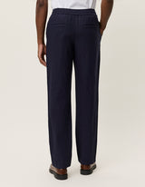 Patrick Linen Pants - Navy - BLVD