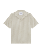 Stripe Cotton-Linen SS Shirt - Dark Sand - BLVD