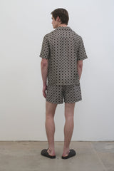 Casper Printed Silk Shirt - Chocolate