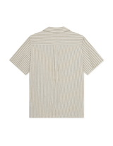 Stripe Cotton-Linen SS Shirt - Dark Sand - BLVD