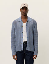 Gerald LS Knitted Shirt - Denim - BLVD