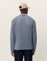 Gerald LS Knitted Shirt - Denim - BLVD