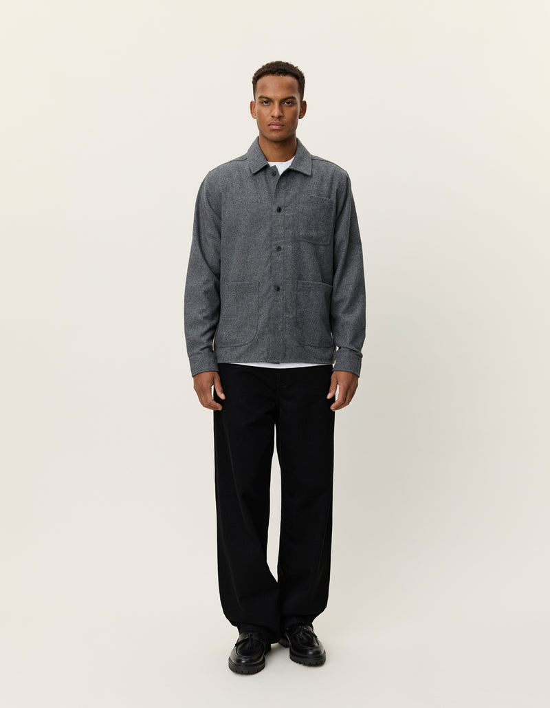 Layton Mouliné Overshirt - Grey