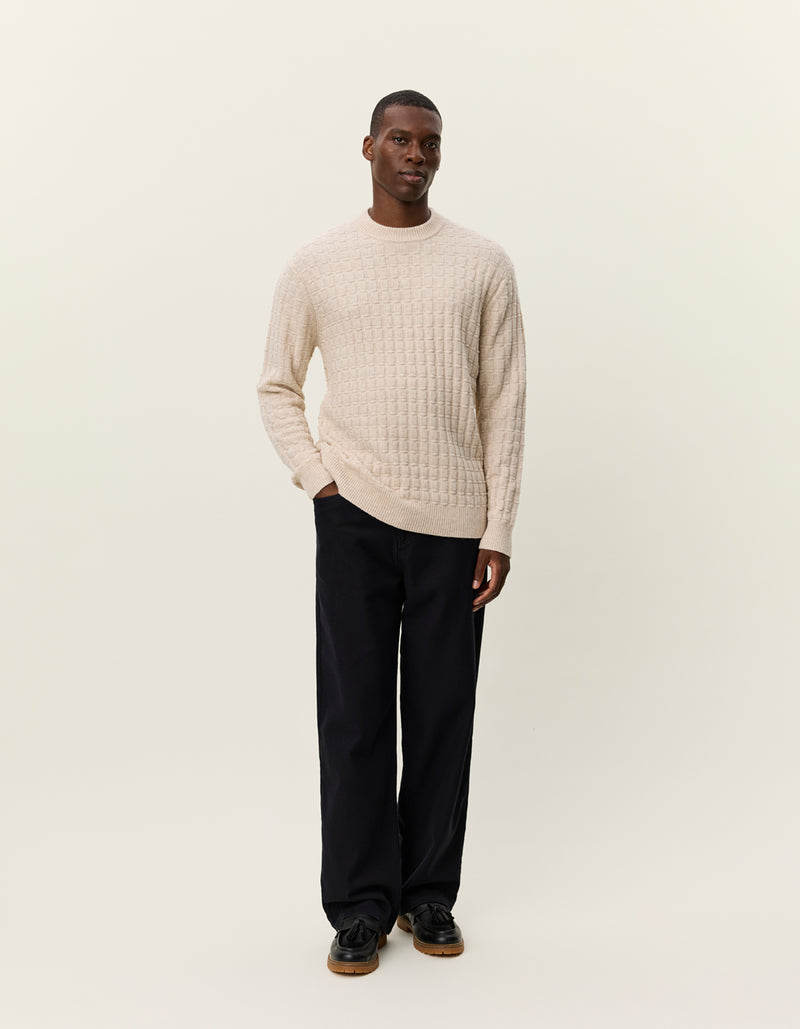 Gustav Squared Structure Knit - Light Sand