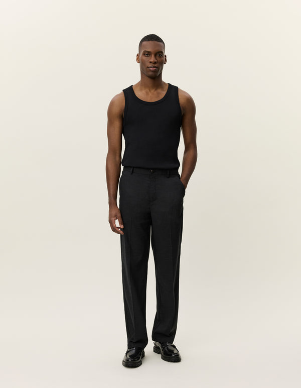 Como Slack Slub Suit Pants - Black