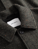 Maximilian Herringbone Coat - Black