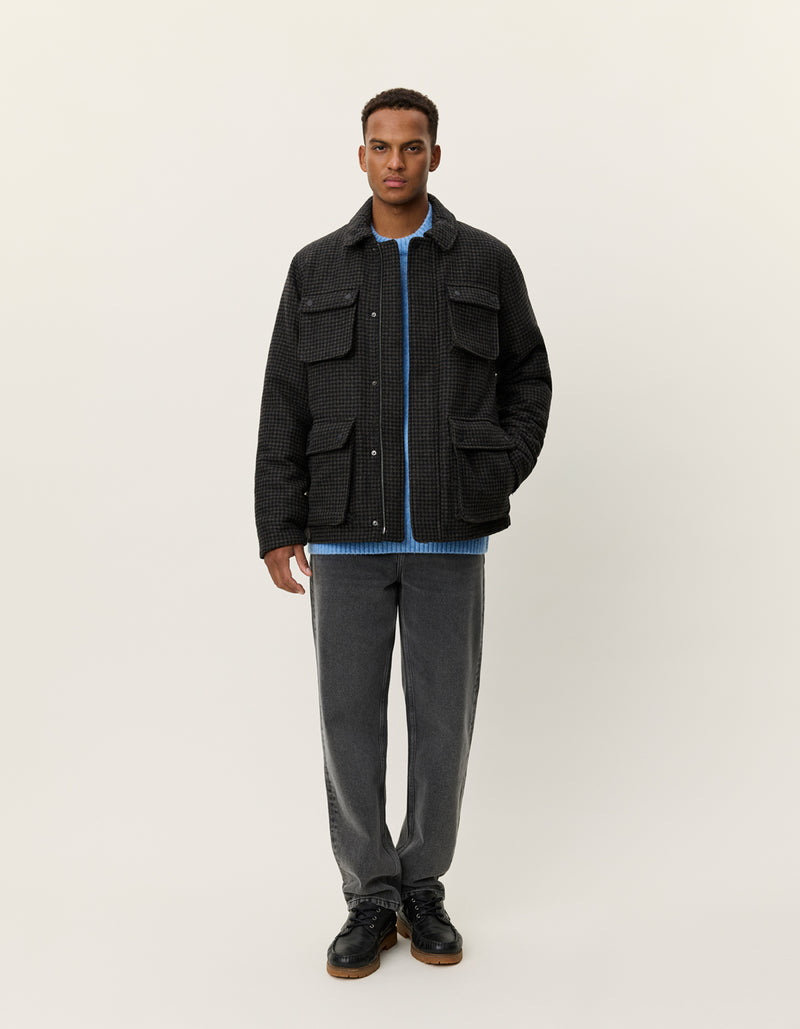 Nero Houndstooth Jacket - Black