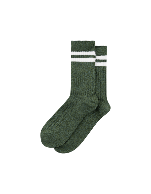 Striped Melange Socks - Duffle
