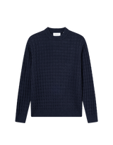 Gustav Squared Structure Knit - Dark Navy